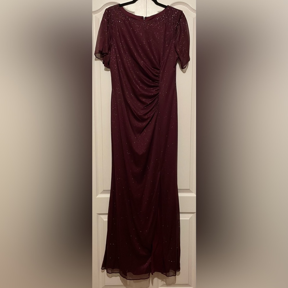 Maroon Ruched Dress for Formal Occassion